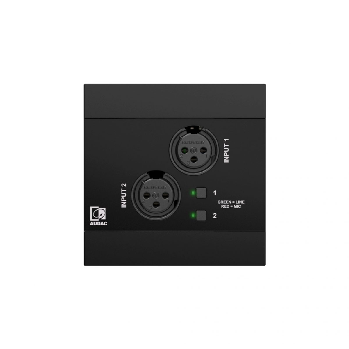 Audac NWP220 - 4 kanálový audio vstupný panel - 2 x XLR + BT pre Dante™/AES6